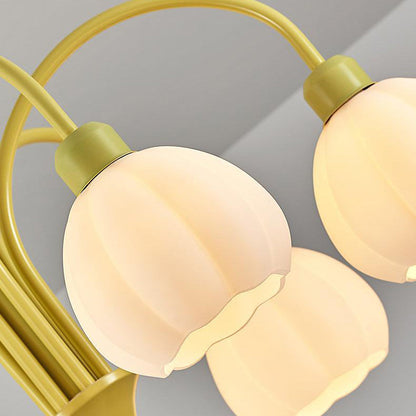 Minimalist Cream Pumpkin Metal Glass 4/6 Light Chandelier