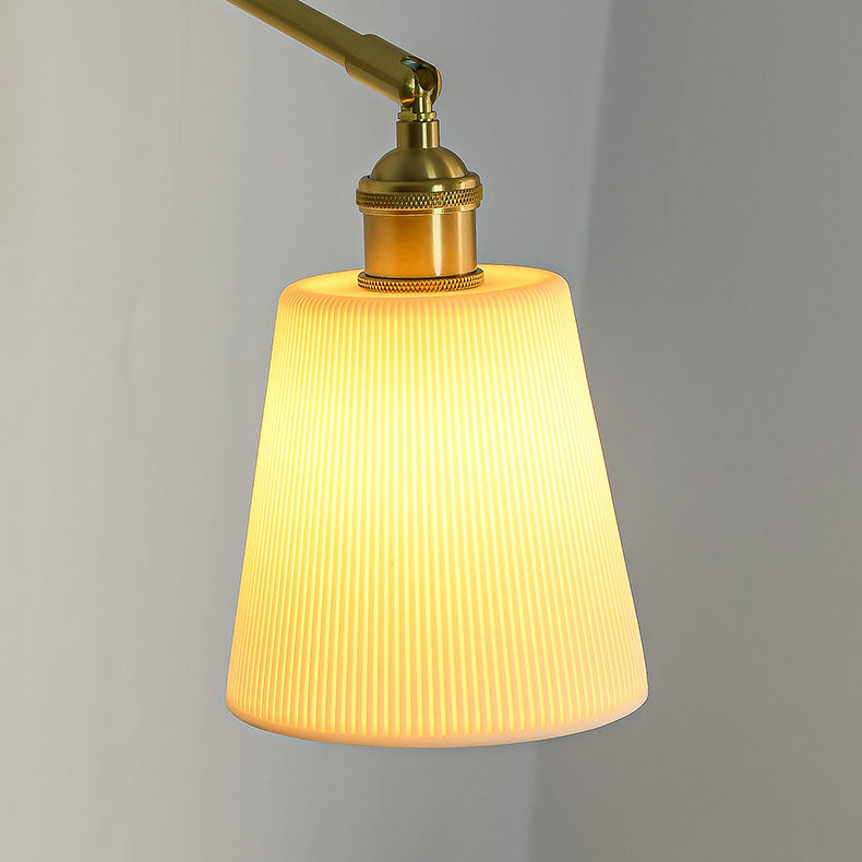 Japanese Walnut Retractable 1-Light Wall Sconce Lamp