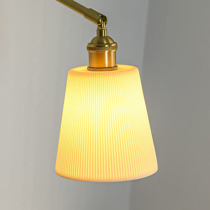 Japanese Walnut Retractable 1-Light Wall Sconce Lamp