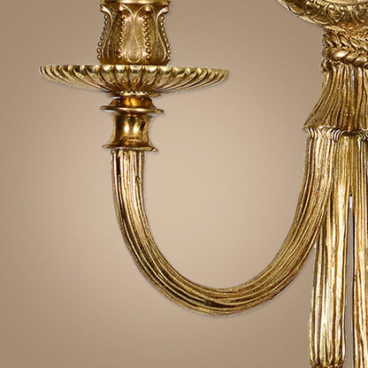 French Cylinder Sconce Full Brass 2-Light Wall Sconce Lamp