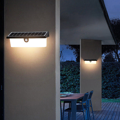 Solar Rectangle PC ABS LED Outdoor Wall Sconce Lamp