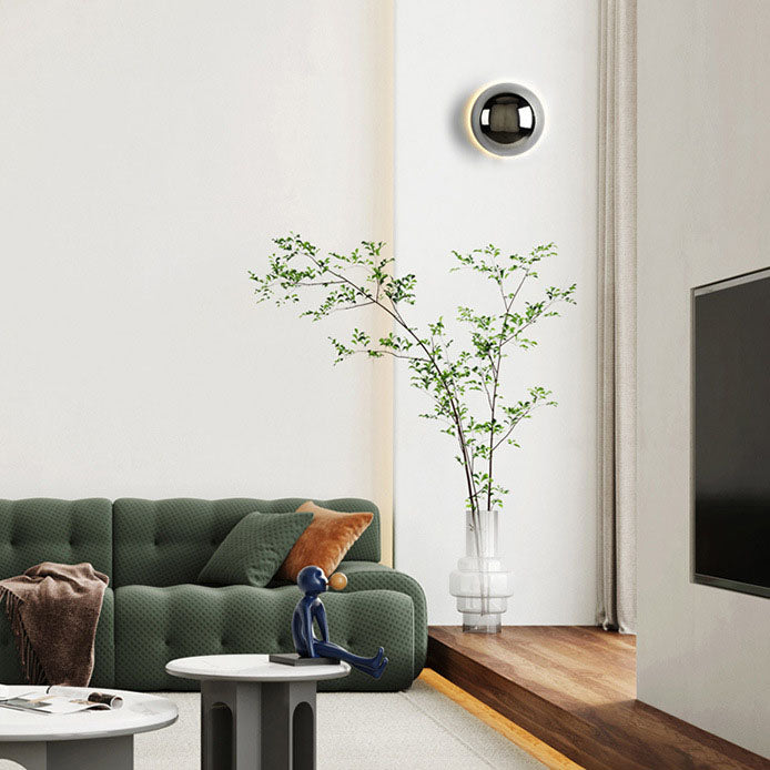 Simplicity Meteorite Semicircle Metal LED Wall Sconce Lamp