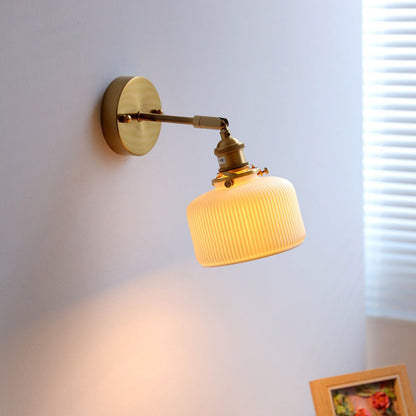 Japanese Semicircular Strip Ball 1-Light Wall Sconce Lamp