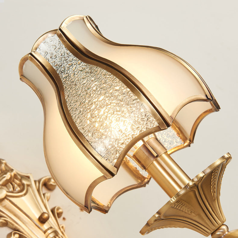 Full Copper Glass Umbrella Shape 1/2-Light Wall Sconce Lamp