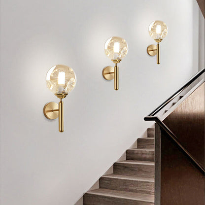 Simple Light Luxury Glass Sphere 1-Light Wall Sconce Lamp