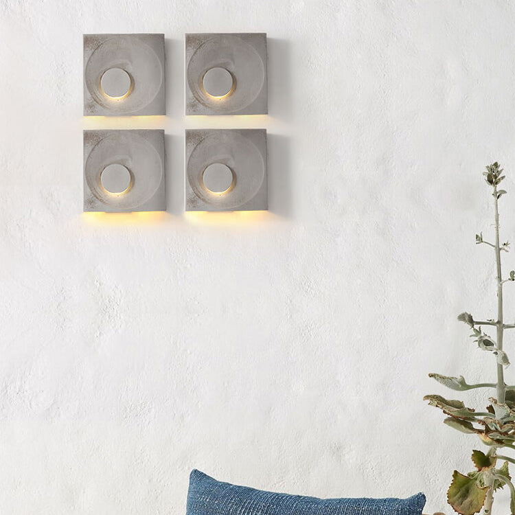 Scandinavian Cement Square 1-Light Wall Sconce Lamp