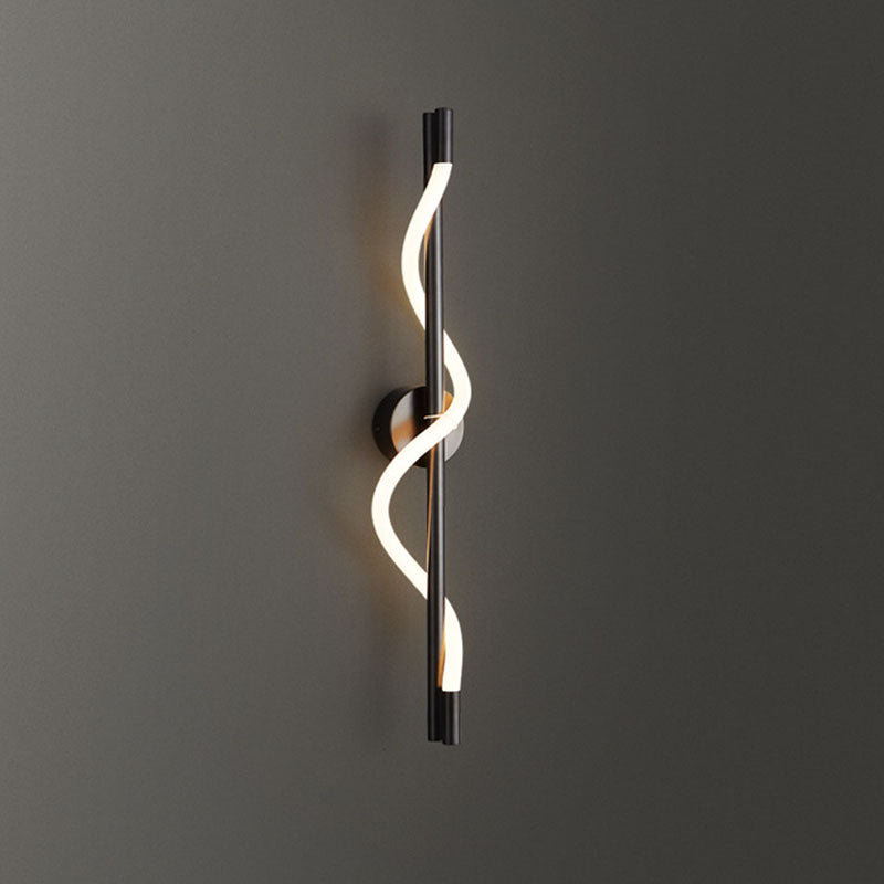 Cylinder Wave Stripe Copper Acrylic LED Wall Sconce Lamp