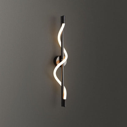 Cylinder Wave Stripe Copper Acrylic LED Wall Sconce Lamp