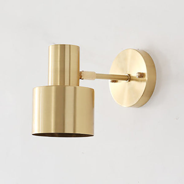 Minimalist Golden Metal Column 1-Light Wall Sconce Lamp