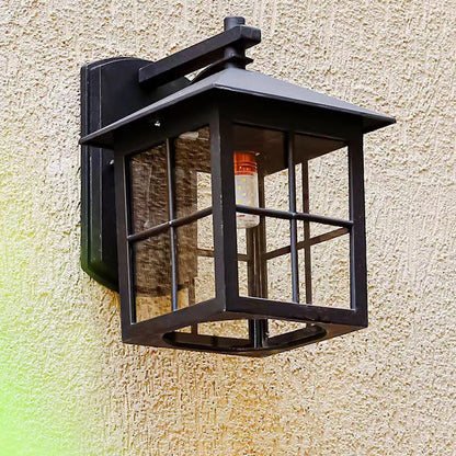 Simplicity Square Glass Shade 1-Light Wall Sconce Lamp