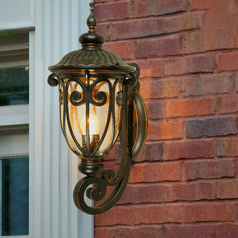 Waterproof Aluminum Glass 1-Light Outdoor Wall Sconce Lamp