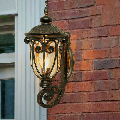 Waterproof Aluminum Glass 1-Light Outdoor Wall Sconce Lamp