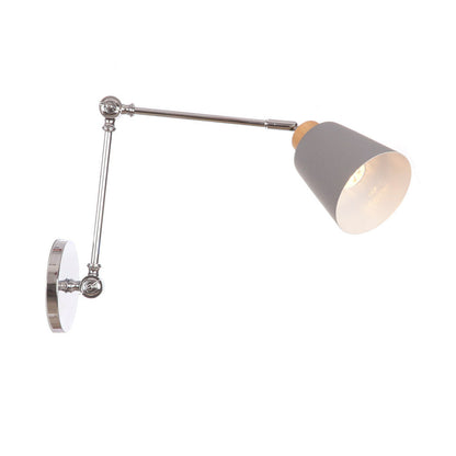 Retractable Iron Zinc Wood 1-Light Wall Sconce Lamp