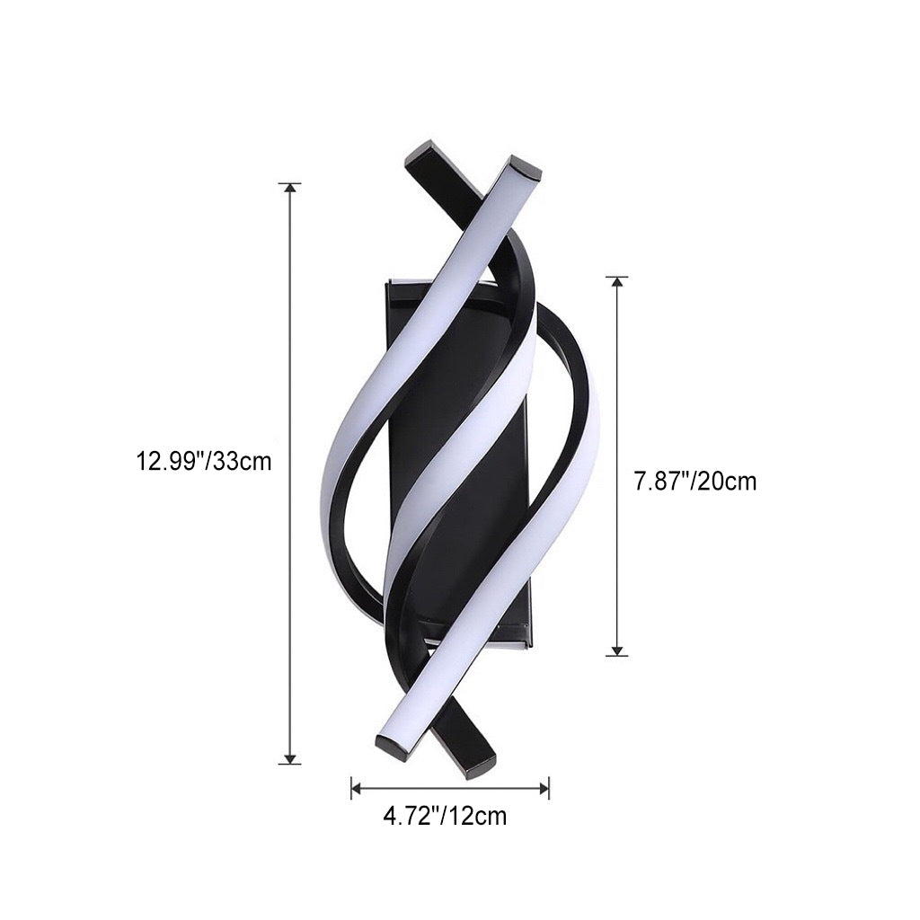 Spiral Line Aluminium Acrylic Silicone LED Wall Sconce Lamp