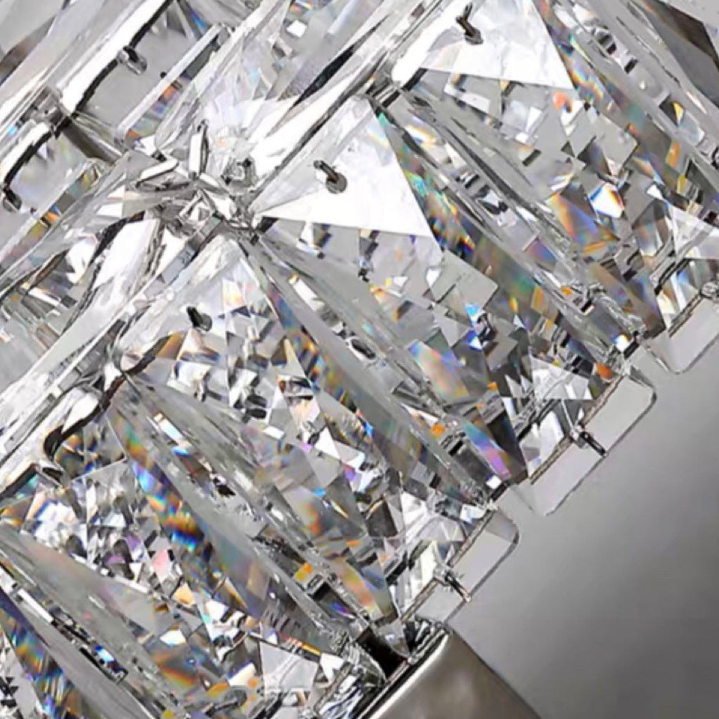 Stainless Crystal Elliptical Strip LED Wall Sconce Lamp
