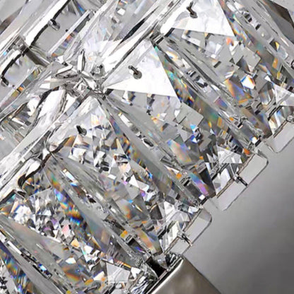 Stainless Crystal Elliptical Strip LED Wall Sconce Lamp