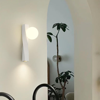 Cream Style Plastic Long Sphere 1-Light Wall Sconce Lamp