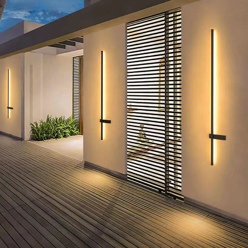 Waterproof Long Iron Acrylic LED Outdoor Wall Sconce Lamp