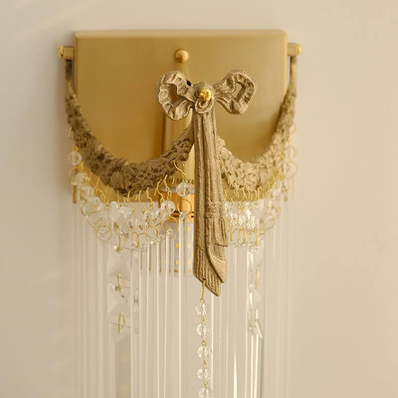 French Square Bow Tie Design 1-Light Wall Sconce Lamp