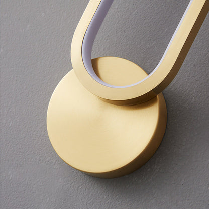 Minimalist Copper Aluminum Round Hook LED Wall Sconce Lamp