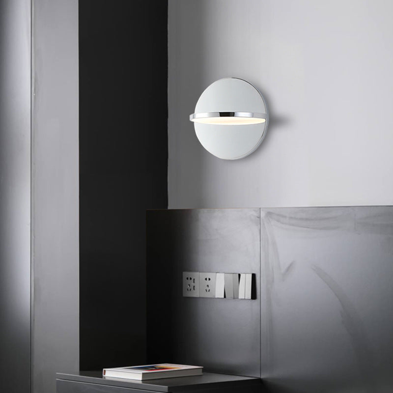 Nordic Chrome Round Stainless Steel LED Wall Sconce Lamp