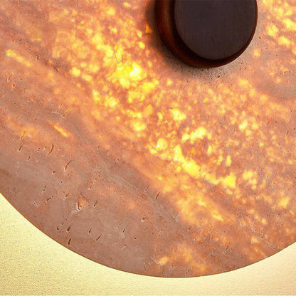 Scandinavian Iron Yellow Travertine LED Wall Sconce Lamp