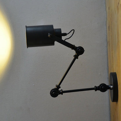 Cylinder Swing Arm Iron Aluminium 1-Light Wall Sconce Lamp