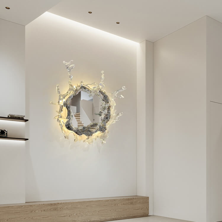 Stainless Acrylic Water Splash Decor LED Wall Sconce Lamp