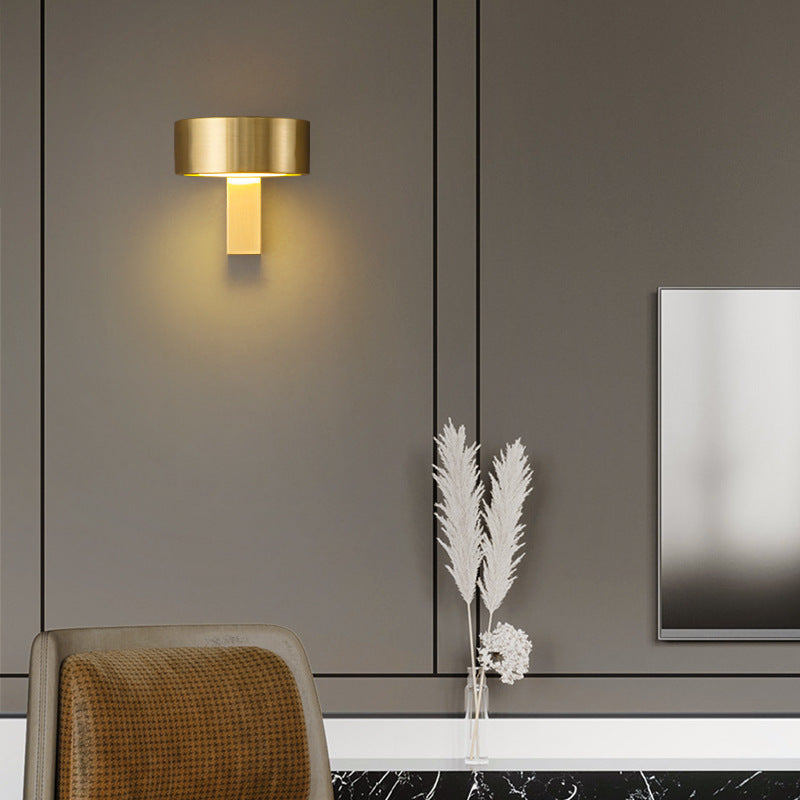 Round Rectangle Full Copper Acrylic LED Wall Sconce Lamp
