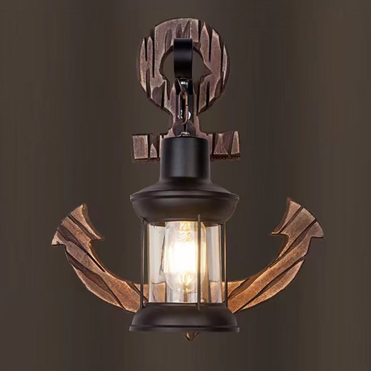 Distressed Cylindrical Glass Shade 1-Light Wall Sconce Lamp