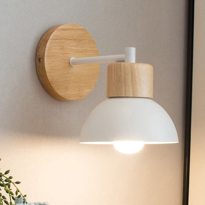 Round Circle Bird Wood Iron Resin 1-Light Wall Sconce Lamp