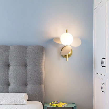 Creative Round Iron Glass PVC 1-Light Wall Sconce Lamp