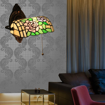 Tiffany Stained Glass 1-Light Zipper Wall Sconce Lamp