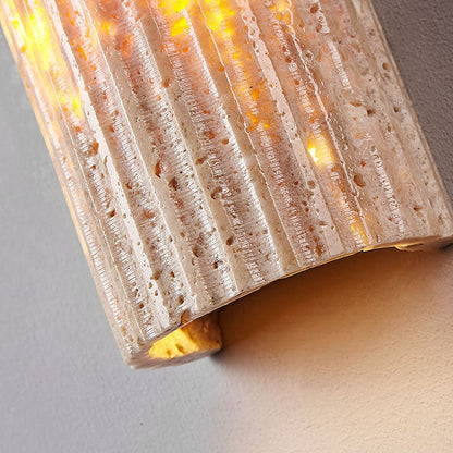 Japanese Travertine Half-Cylinder LED Wall Sconce Lamp