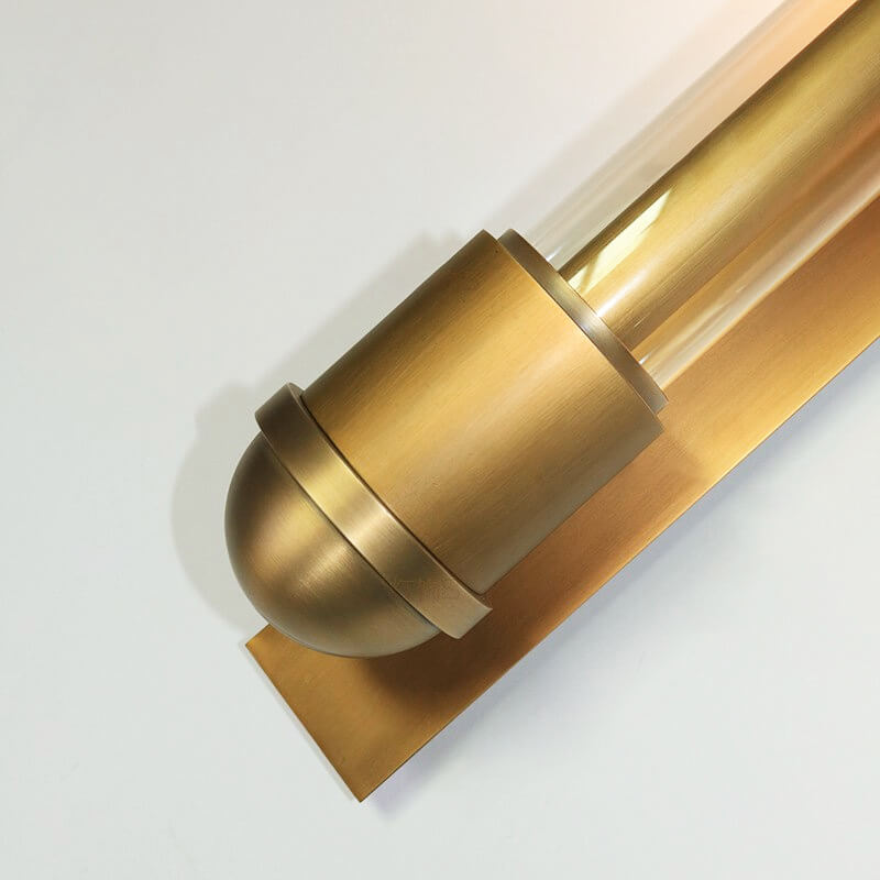 Golden Finish Frame Glass Cylinder LED Wall Sconce Lamp
