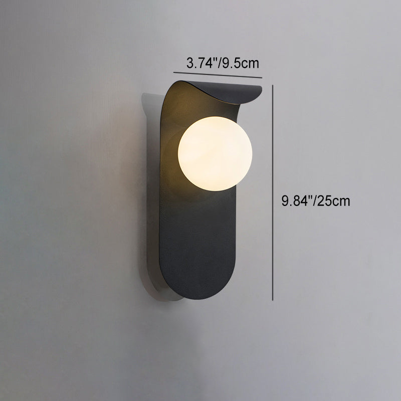 Nordic Curved Oval Orb Hardware 1-Light Wall Sconce Lamp