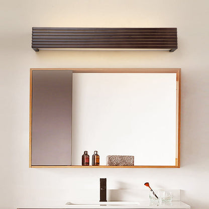Chinese Walnut Square Bar Vanity LED Wall Sconce Lamp