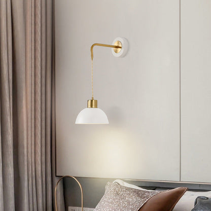 Half Circle Pendant Wire Iron 1-Light Wall Sconce Lamp