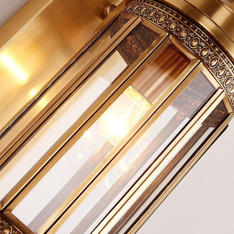 Copper Glass Tubular Shade 1/3-Light Wall Sconce Lamp