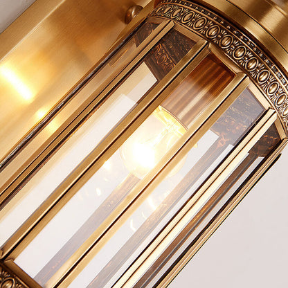Copper Glass Tubular Shade 1/3-Light Wall Sconce Lamp
