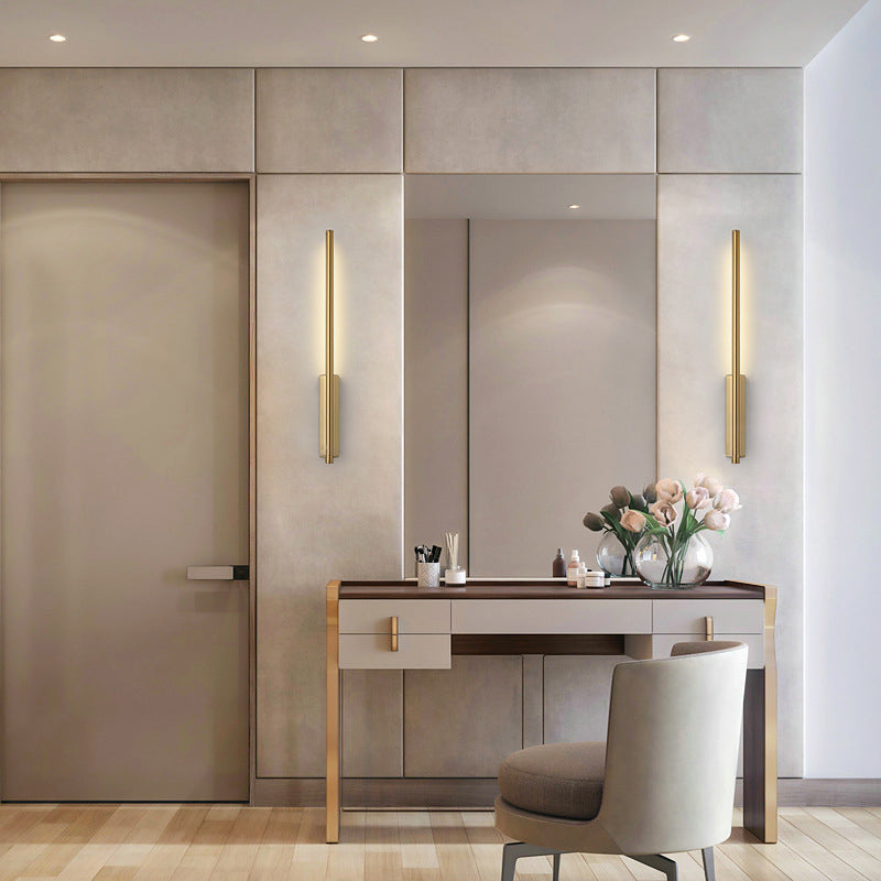 Modern Minimalist Strip Copper PC LED Wall Sconce Lamp
