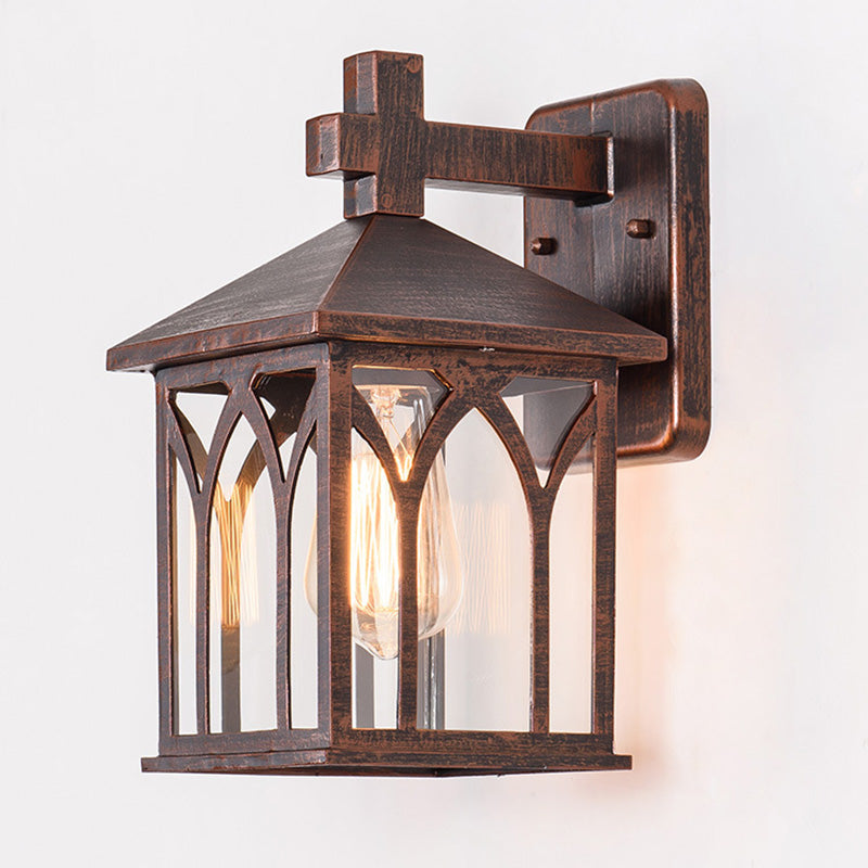Waterproof Aluminum Glass Cubic 1-Light Wall Sconce Lamp