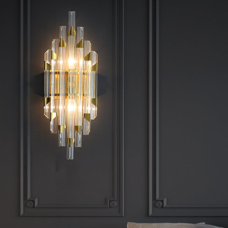 Luxury Stripe Hardware Crystal 2/4 Light Wall Sconce Lamp
