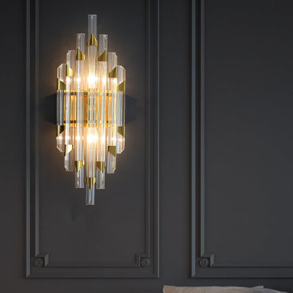 Luxury Stripe Hardware Crystal 2/4 Light Wall Sconce Lamp