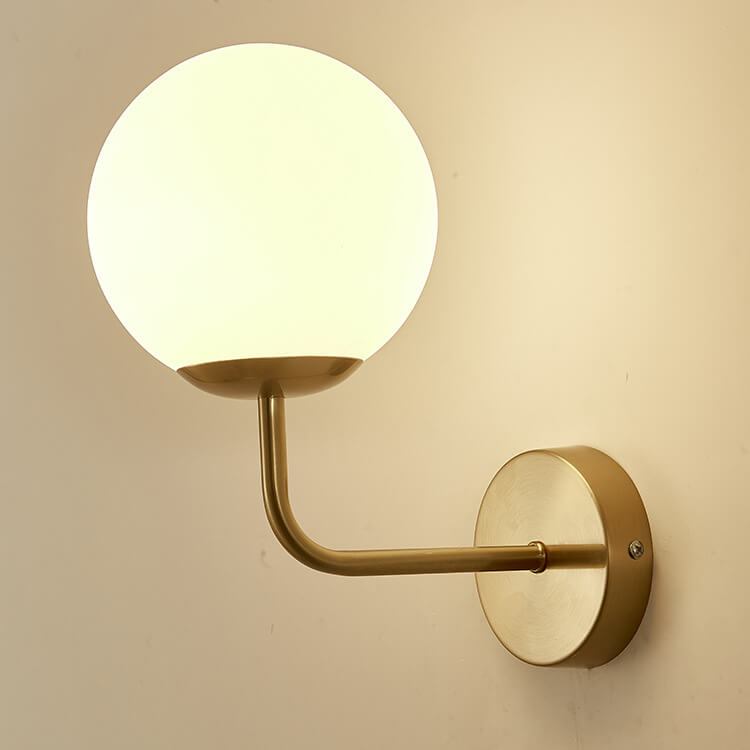 Luxury Round Ball Iron Glass 1-Light Wall Sconce Lamp
