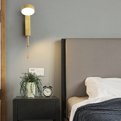 Minimalist Round Rectangular Base USB LED Wall Sconce Lamp