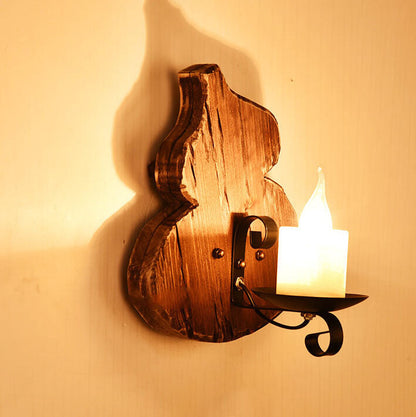 Rubberwood Glass Horse Lamp Iron 1-Light Wall Sconce Lamp