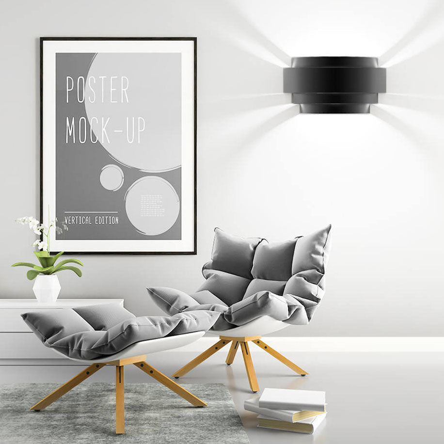 European Solid Color Half-circle Iron LED Wall Sconce Lamp