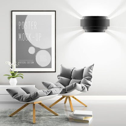 European Solid Color Half-circle Iron LED Wall Sconce Lamp