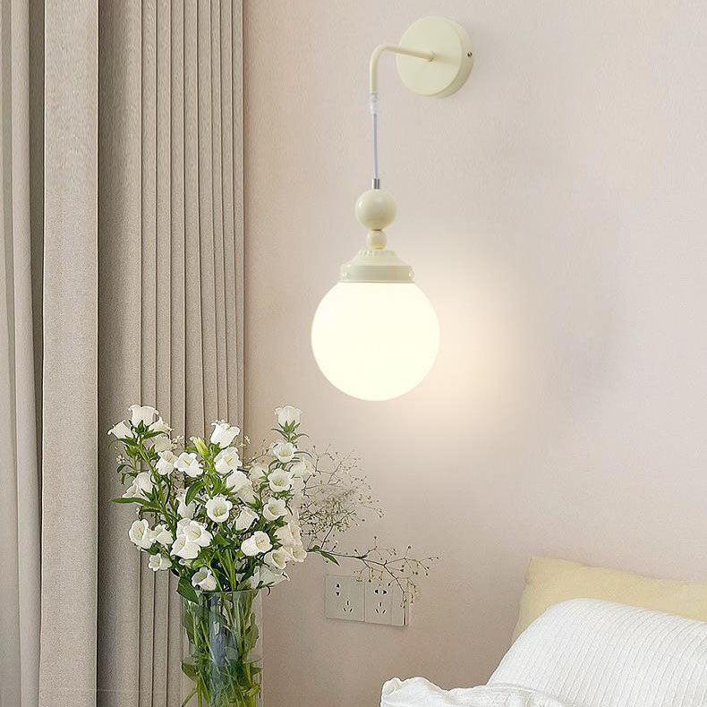 Scandinavian Gourd Iron Glass 1-Light Wall Sconce Lamp